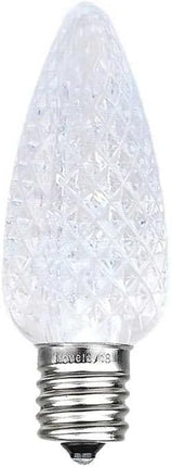 Novelty Lights 25PK C7 LED Faceted Ultra Bright Dimmable Outdoor Christmas Light Replacement Bulbs LED Replacement Bulbs, Led Bulbs, Outdoor Light Bulbs String Light Bulbs (Pure White)
