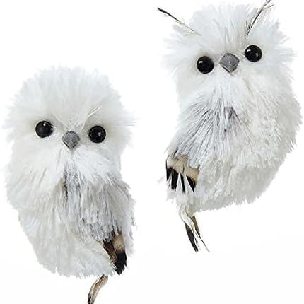Kurt Adler C2289 5.1" Silver Hanging Owl Christmas Ornament 2 Assorted