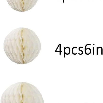 15pcs Honeycomb Balls Decorations 4'' 6'' 8'' Party Honeycomb Ball Flower Tissue Pom Poms Flower Ball Hanging Flower Balls for Baby Shower Birthday Wedding Nursery Decor(4'' 6'' 8'' Beige)
