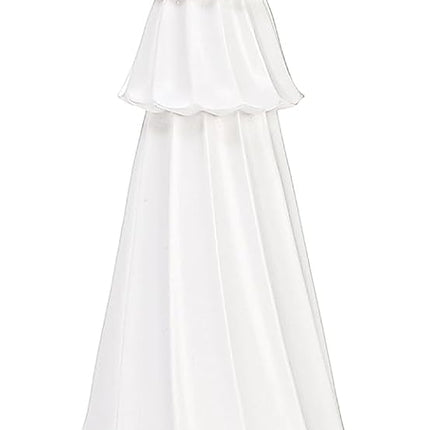 Suwimut Set of 2 Resin Christmas Trees, Tabletop White Christmas Tree Figurine Holiday Party Home Table Decorations, Desk Centerpieces for Christmas Decor