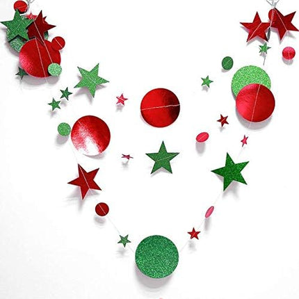 Red and Green Glitter Grinches Christmas Hanging Garland Grinches Christmas Banner Grinches Christmas Garland for Grinches Whoville Christmas Decorations, Xmas Holiday Mantle Fireplace Home Decor