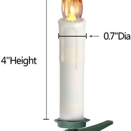 Houdlee LED Flameless Taper Candles with Remote Control and Removable Clips,Flickering 4 Inches Birthday Candles,Set of 10 Warm White Candle for Christmas, Chandelier, Mini Wedding Taper Candles