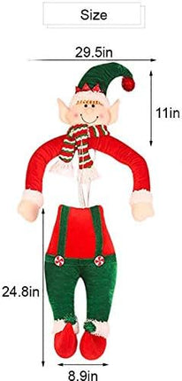 Christmas Xmas Tree Toppers Top Decoration Xmas Home Ornaments Party Favors Funny Cute Elf Plush Doll Leg and Heads Body Green and Red
