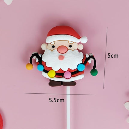 10pcs Christmas Cake Topper Dessert Ornament Santa Claus Cake Topper Merry Christmas Home Party Baking Decorations