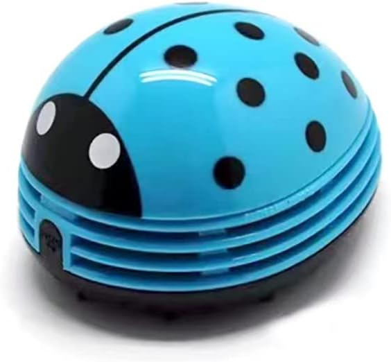 Art&Beauty Blue Beetle Shaped Portable Corner Desk Table Top Vacuum Cleaner Mini Cute Vacuum Cleaner Dust Sweeperblue Color