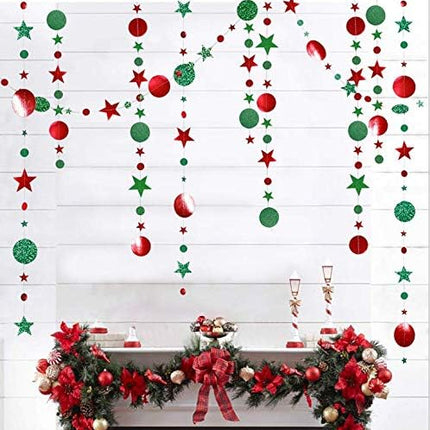 Red and Green Glitter Grinches Christmas Hanging Garland Grinches Christmas Banner Grinches Christmas Garland for Grinches Whoville Christmas Decorations, Xmas Holiday Mantle Fireplace Home Decor