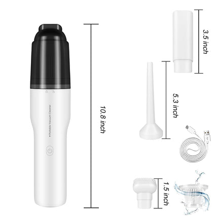 Handheld Vacuum Cordless, Mini Car Vacuum Cleaner High Power, Hand Held Vacuum Usb Rechargeable, Keyboard Wireless Handheld Vacuum For Car Home Office White