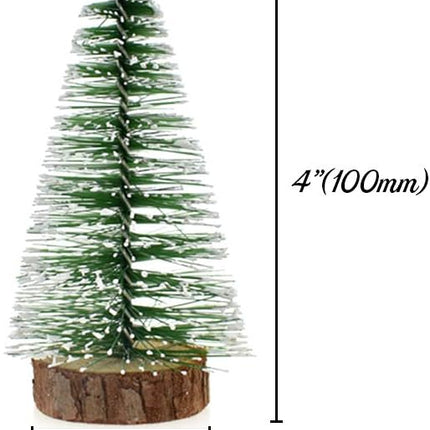Mini Snow Frost Trees Mini Christmas Tree Plastic Winter Snow Ornaments Tabletop Trees for Holiday Party DIY Room Decor Home Table Top Christmas Decoration Diorama Models 100mm 10 Pcs