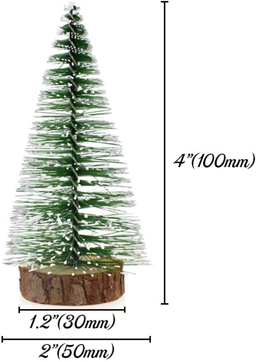 Mini Snow Frost Trees Mini Christmas Tree Plastic Winter Snow Ornaments Tabletop Trees for Holiday Party DIY Room Decor Home Table Top Christmas Decoration Diorama Models 100mm 10 Pcs