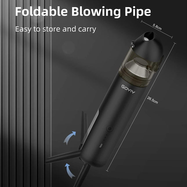 2 In 1 Car Vacuum Cleaner & Air Blower, Handheld Cordless Brushless 15000Pa Strong Suction With Usb Car Charger For Car, Home And Officeblack