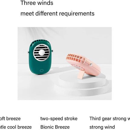 Mini Portable Fan Mini Hanging Neck Fan Quiet Personal Fan Handheld Fan For Home Office Or TravelGreen