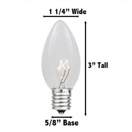 Novelty Lights Incandescent Christmas Replacement Bulbs - Indoor/Outdoor Individual Bulbs for Christmas Tree, Display, & More - C9/E17 Intermediate Base, 7 Watt Lights (Red, 25 Pack)