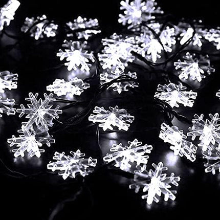 Dazzle Bright 100 LED Solar Christmas Snowflake Lights Outdoor, 39 FT Solar Powered Snowflake String Lights Waterproof for Xmas Tree, Holiday, Wedding Party, Patio Decorations (White)