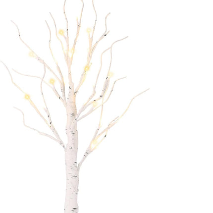 Lighted Birch Tree, 4 Pack 2FT Tree Indoor, Battery Operated Artificial Tree with 24 Warm White Lights, Inside Artificial Branch Tree for Christmas Home Wedding Decor Tabletop Tree Decoration