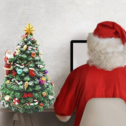 Lightahead Musical Revolving Christmas Tree with Santa Claus and Christmas Music Playing in Poly Resin