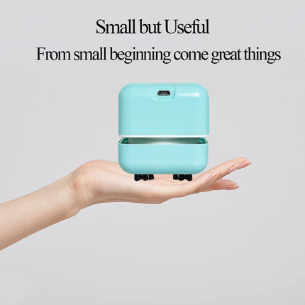 White Elephant S, Mini Desk Vacuum Cleaner, Rechargeable Desktop Vacuum Sweeper With Usb Brush As Present To Suck Up Fine Particle Bread Crumbs Dust Ash Pet Fur Eraser Wasteblue