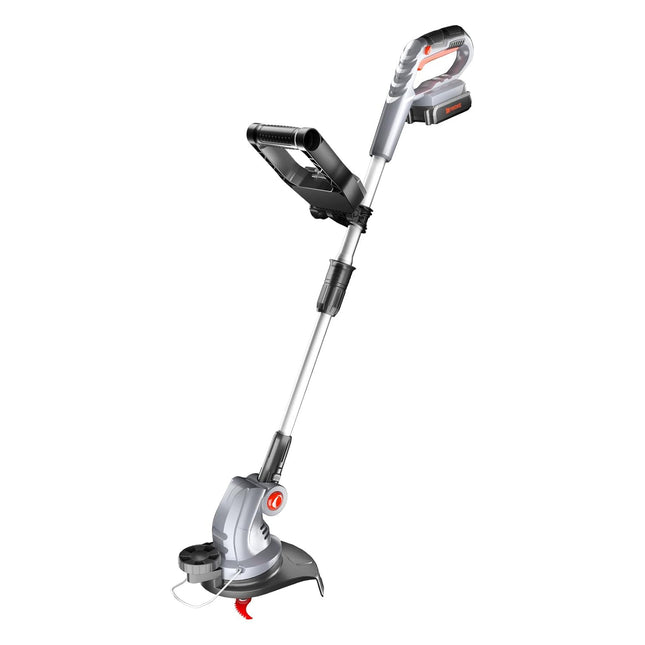 Ukoke 12in 2 in1. Cordless Electric Power Grass Trimmer & Weed Wacker, Edging and Trimmi, 3-Types Cutting Heads, 20V 2A Battery & Charger Included, Silver & Black (UGT-02)