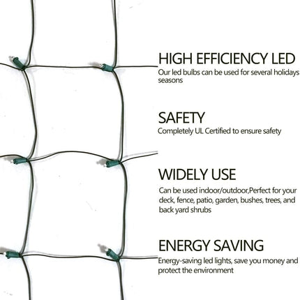 HISHINY LED Christmas Net Lights Outdoor Christmas Decorations Lights 5ftx5ft 100LED Green Wire, Connectable Bush Mesh Net Lights String for Halloween Christmas Party,Shrub,Yard,Tree（Red&Green）