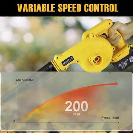 HOJILA Cordless Leaf Blower, 2 in 1 Electric Air Blower Vacuum Cleannig Blower Blowing & Suction Leaf Dust Collector, Battery Powered Blower Sweeper for Lawn Care Yard Cleaning