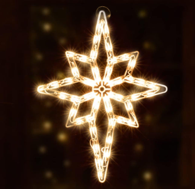 18" 50 Lighted Bethlehem Star Christmas Light Window Sculpture Decoration