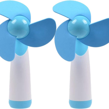 Ogrmar Mini Handheld Fan Personal Fan Battery Soft Foam Blades Powered For Home And Travel 2Pc Blue 2