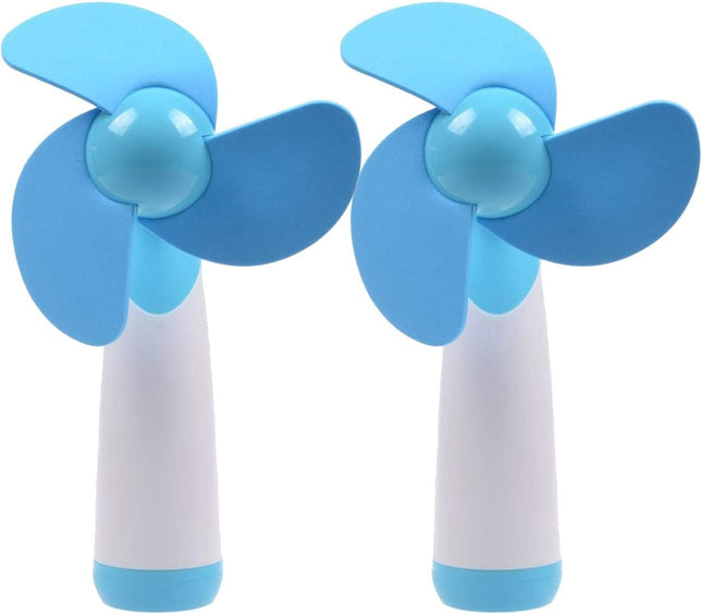 Ogrmar Mini Handheld Fan Personal Fan Battery Soft Foam Blades Powered For Home And Travel 2Pc Blue 2