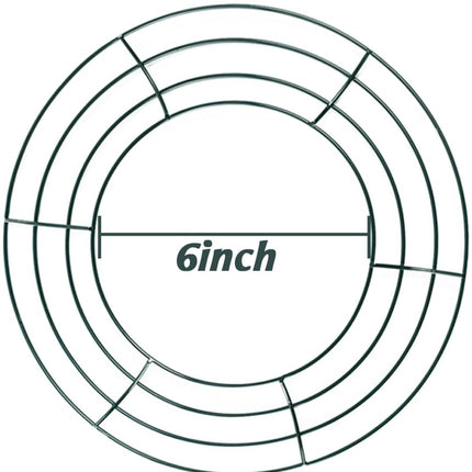 TIHOOD 6PCS 10” Wire Wreath Frame Round Metal Wreath Form for Crafts & Floral Decorations on Weddings Christmas Home Party Celebrations, Dark Green