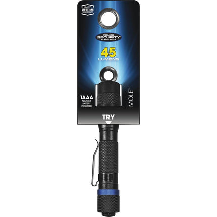 Police Security Flashlights 98325 Mole Mini 45 Lumen LED Flashlight