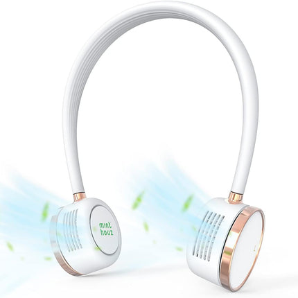 Minthouz Portable Neck Fan, 3 Speeds Wearable Personal Fan Hands Free Bladeless Fan, 2000Mah Rechargeable Battery Operated Usb