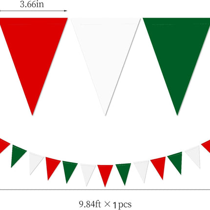 Red White Green Christmas Decorations - 23pcs Tissue Paper Flowers Pom Poms Tassel Garland Banner 3D Christmas Tree Paper Streamers Christmas Party Decorations For Home Indoor Outdoor Hanging Decor