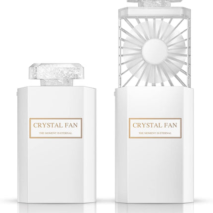 Handheld Fan With Crystal Stones, Mini Personal Fan Quiet Retractable, Cooling Portable Fan Rechargeable 3 Speeds Mode, Lady