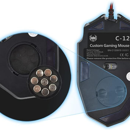 12 Programmable Buttons C12 Gaming Mouse, AFUNTA Laser Double-Speed Adjustment 8000DPI Mice Support 4 Level Switch