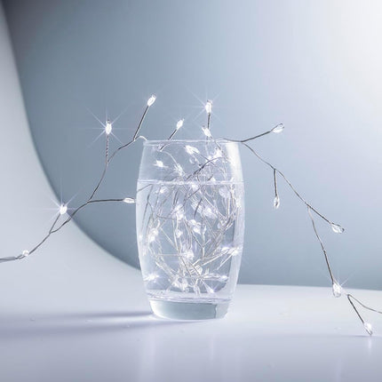 Fairy Lights Plug in, 50 Feet 500LED Cool White Silver Wire Firecracker Firefly Lights with Remote, Waterproof Copper Wire Lights for Bedroom Wreath Window Wedding Christmas Tree Decoration