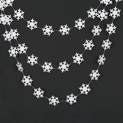 116 Pcs Christmas White Hanging Snowflake Decorations White Snowflake Ornaments White Snowflakes Garland Banner for Christmas Winter Wonderland Holiday Year Home Party Supplies