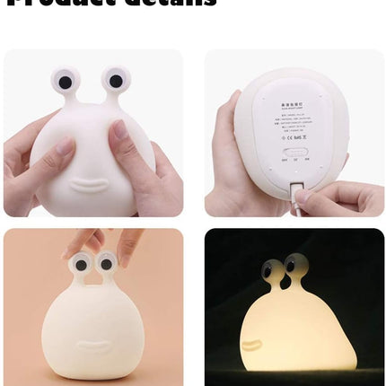 Slug Night Light,Silicone lamp for Kids USB Rechargeable Cute Animal Lamps Timer Setting safe Bedside Lamp Portable LED Lamps for Breastfeeding Dorm Room Decor for Christmas Baby Kids Girls Teens
