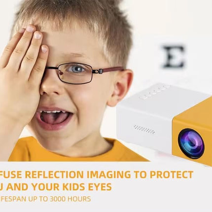 Technoview Pro Mini Portable LED Projector with Multiple Interfaces Like AV Audio USB HDMI Micro SD Film Projector for Children's Home Cinema Compatible with Smartphone/Laptop/PS4/Firestick