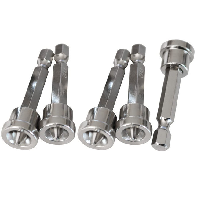 5 Pcs Magnetic Positioning Bits Anti Slip Screwdriver Bit Set PH2 Drywall Hex Shank Screwdriver Bits Screw Setter Dimpler Screw Positioning Bit Batch Head (50 mm)
