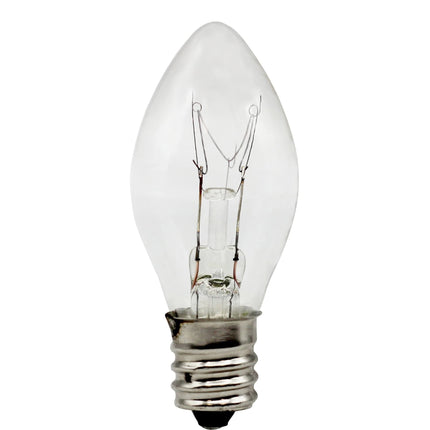 Creative Hobbies® Box of 25 Clear Blinker Light Bulbs, C7 Candelabra Base,Random Blinking - Great for Night Lights and Christmas Strings 7 Watt Candelabra Base
