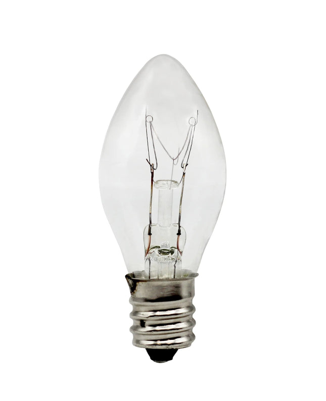 Creative Hobbies® Box of 25 Clear Blinker Light Bulbs, C7 Candelabra Base,Random Blinking - Great for Night Lights and Christmas Strings 7 Watt Candelabra Base