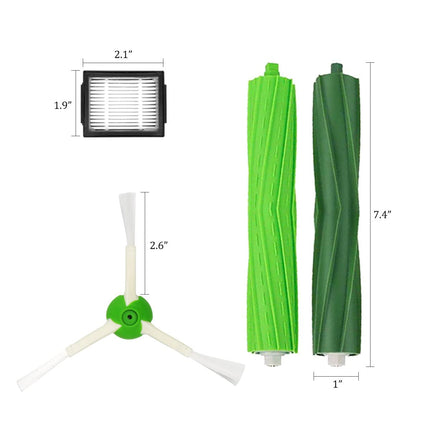 Mzy Llc Parts For Irobot Roomba I7 I7+ I2 I3 I3+ I4 I4+ I6 I6+ I8 I8+Plus J7 J7+ E5 E6 E7, I, E & J Series Vacuum Cleaner, 2 Set Rubber Brushes, 8 Hepa Filters And 8 Side Brushes