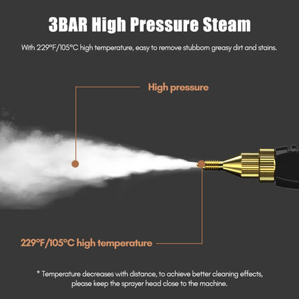Portable Handheld Steam Cleaner High Temperature Pressurized Steam 2500W Cleaning Machine With Brush Heads Multipurpose Steam Cleaners For Kitchen Furniture Bathroom Car Use