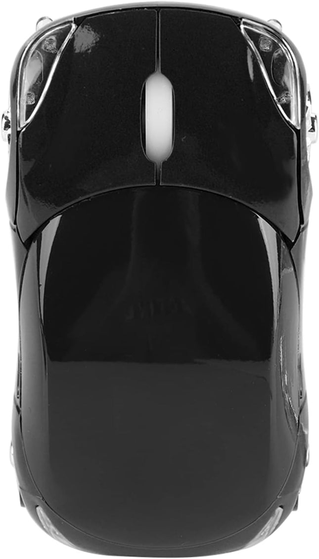 ASHATA Wireless Mouse, 2.4G Sport Car Shaped Mouse Bluetooth Optical Mouse with USB Receiver,Portable Cute 1600DPI Mouse for PC Desktop Laptop Tablet Gaming Office(Black)