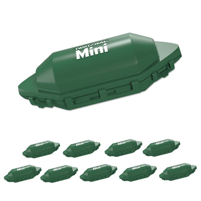 Mini Holiday Light Cord Protector and Christmas Light Plug Cover - Green (10 Pack)