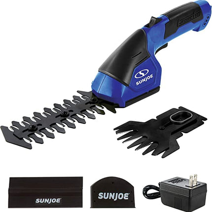 Sun Joe HJ604C-SJB-P2 2-in-1 Cordless Grass Shear + Hedger, 7.2 V (Blue)