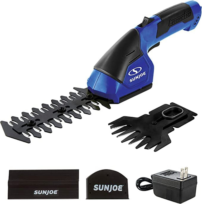 Sun Joe HJ604C-SJB-P2 2-in-1 Cordless Grass Shear + Hedger, 7.2 V (Blue)