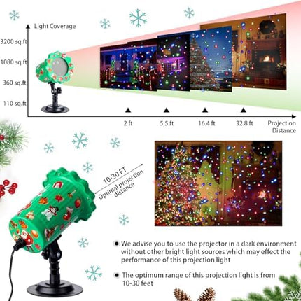Treela Christmas Projector Lights Outdoor Starry Waterproof Projection Light with Remote Control LED Outdoor Light Projector Landscape Spotlights for Xmas Yard Party(Cross Light,Red, Green, Blue)