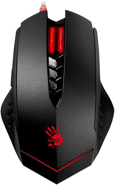 BLOODY V8MA Ultra Core 3 Optical PC Gaming Mouse with X'Glide Metal Mouse Feet for Precision Handling - 8 Programmable Buttons for Macros/Scripting/Automation - Ideal for Palm Grip - 3200DPI