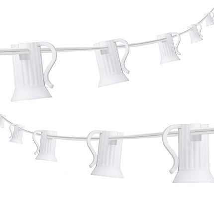 100FT C9 Light String Christmas Stringer, E17 Light Sockets 12" Spacing, C9 Stringer Set White Outdoor String Light Strand for Wedding Patio Event Lighting Decor, White Wire