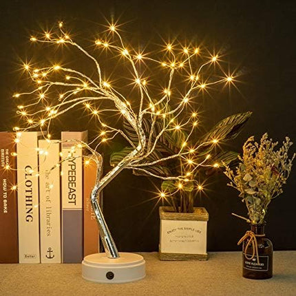 20" LED Firefly Tree Lights Bonsai - Bedroom, Desk Top, Table Lamp Decoration USB/Battery Operated Touch Switch DIY Adjustable Branches Home Party Holiday Warm Lighting