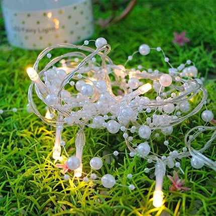 TURNMEON 10 Ft 30 LED Christmas Garland with Lights Timer Lighted Beaded Garland Christmas String Lights Battery Operated Lighted Christmas Garland Xmas Garland Decor for Home Mantle Fireplace Table